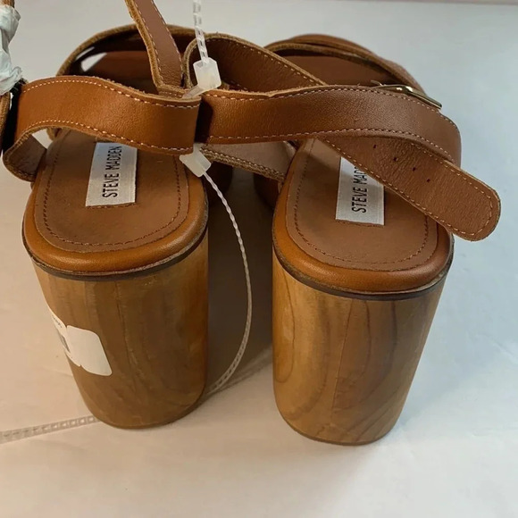 Steve Madden Platform Heel Wooden Studded New - Picture 8 of 10
